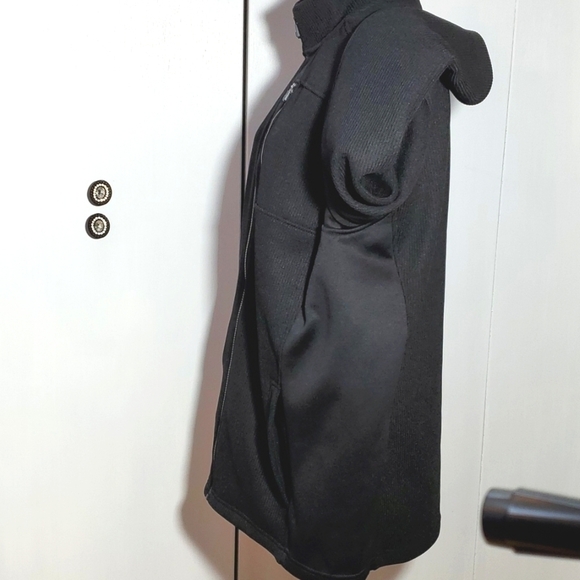 IZOD- Mens Black full zipper textured performance coat jacket logo size Large - Picture 2 of 7